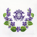 Violets Frame Machine Embroidery Design - 3 sizes