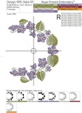 Violets Frame Machine Embroidery Design - 3 sizes