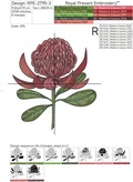 Waratah Flower Machine Embroidery Design - 5 sizes