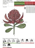 Waratah Flower Machine Embroidery Design - 5 sizes