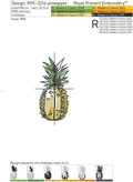 Watercolor Pineapple Machine Embroidery Design - 5 sizes