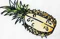 Watercolor Pineapple Machine Embroidery Design - 5 sizes
