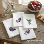 Mini Eggplant, Grapes, Beets, and Plums Machine Embroidery Designs - 5 Sizes