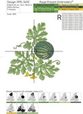 Watermelon Corner Machine Embroidery Design - 2 sizes