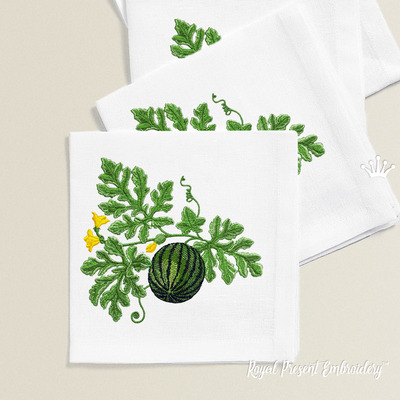 Motif de broderie machine Ornate Watermelon - 4 tailles