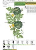 Watermelon border Machine Embroidery Design - 2 sizes