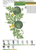 Watermelon border Machine Embroidery Design - 2 sizes