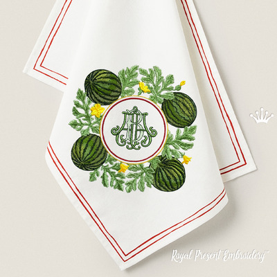 Motif de broderie machine Ornate Watermelon - 4 tailles