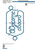 Welcome aboard inscription machine embroidery design - 7 sizes