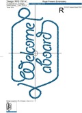 Welcome aboard inscription machine embroidery design - 7 sizes