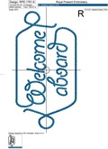 Welcome aboard inscription machine embroidery design - 7 sizes