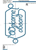 Welcome aboard inscription machine embroidery design - 7 sizes