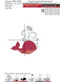 Whale Sailor Machine Embroidery Design