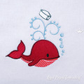 Whale Sailor Machine Embroidery Design