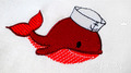 Whale Sailor in a White Sailor Cap Machine Embroidery Design