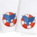 Whale's Tail in a Life Buoy Machine Embroidery Design