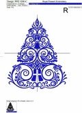 White Machine Embroidery Design Christmas tree - 4 sizes