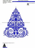 White Machine Embroidery Design Christmas tree - 4 sizes