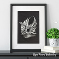 White Swan Machine Embroidery Design - 2 sizes