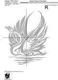 White Swan Machine Embroidery Design - 2 sizes
