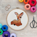 White-Tailed Fawn Embroidery Design - 2 sizes