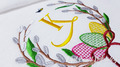 Willow Easter wreath with Bee Machine Embroidery Design - 4 sizes