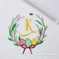 Willow Easter wreath with Bee Machine Embroidery Design - 4 sizes