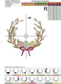 Willow Easter wreath with Bee Machine Embroidery Design - 4 sizes