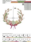 Willow Easter wreath with Bee Machine Embroidery Design - 4 sizes