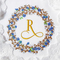 Willow wreath and forget-me-nots Machine embroidery design - 4 sizes