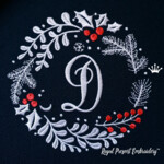 Winter wreath with berries and holly leaves - 3 sizes