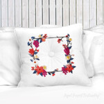 Christmas Square Border with Poinsettias Machine Embroidery Design - 5 sizes