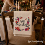 Christmas Square Border with Poinsettias Machine Embroidery Design - 5 sizes