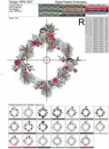 Winter Bouquet and Gray Tit Embroidery Design - 5 sizes