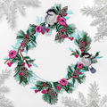 Winter Bouquet and Gray Tit Embroidery Design - 5 sizes