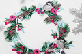Winter Bouquet and Gray Tit Embroidery Design - 5 sizes