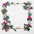 Winter Floral Border Machine Embroidery Design - 6 sizes