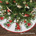 Winter Poinsettia Border for Mega Hoop Digital Machine Embroidery Design - 2 sizes