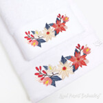 Bordure poinsettia d’hiver pour broderie machine – 2 tailles