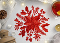 Winter Poinsettia bouquet Machine Embroidery Design - 2 sizes