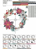Winter Poinsettia floral wreath Embroidery Design - 3 sizes