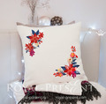 Winter Poinsettias Corners Machine Embroidery Designs - 3 sizes