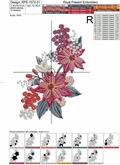 Winter Poinsettias Corners Machine Embroidery Designs - 3 sizes