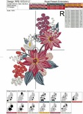 Winter Poinsettias Corners Machine Embroidery Designs - 3 sizes