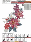 Winter Poinsettias Corners Machine Embroidery Designs - 3 sizes