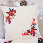 Winter Poinsettia Corners Machine Embroidery Set – 3 Sizes