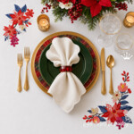 Winter Poinsettia Corners Machine Embroidery Set – 3 Sizes