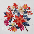 Winter Poinsettias Machine Embroidery Design - 3 sizes