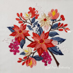 Winter Poinsettias Machine Embroidery Design - 3 sizes