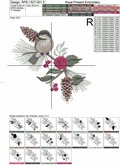 Winter Titmouse birds Set